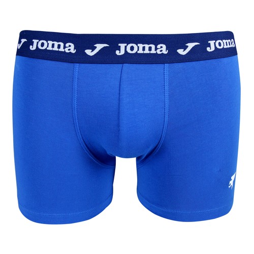 Calzoncillo bóxer liso con goma vista de algodón bielástico JOMA, color azul, talla XL.