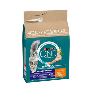 Imagen de PURINA ONE Comida para gatos esterilizados, anti bolas de pelo PURINA ONE 2,8 kg.