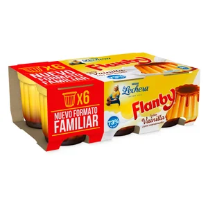 FLANBY Flan de vainilla con caramelo FLANBY 6 x 100 g.