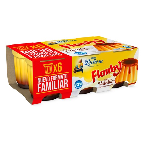 Flan de vainilla con caramelo FLANBY 6 x 100 g.