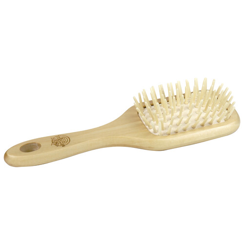 BECASAN NATURE Cepillo cuadrado, para cabello, con púas flexibles de madera BECASAN NATURE Natural style.