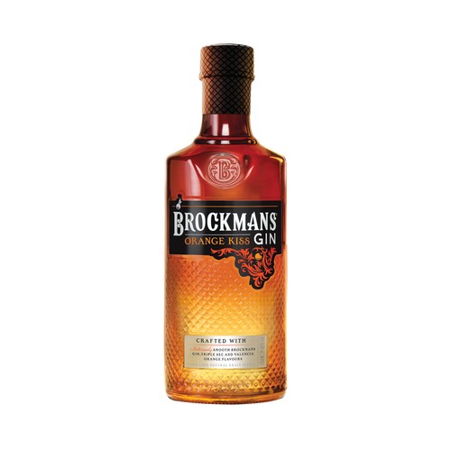 BROCKMANS Orange kiss Ginebra cítrica de aguardiente de grano 100% neutro botella 70 cl.