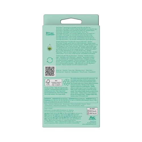 VENUS Maquinilla para deplicación femenina, con cabezal de 3 hojas VENUS Smooth sensitive de Gillette.