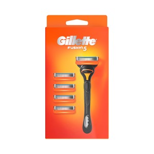 Imagen de GILLETTE Maquinilla de afeitar recargable con cabezal de cinco hojas + 4 recambios GILLETTE Fusion 5.