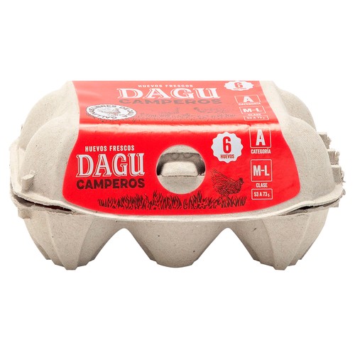 DAGU Huevos de gallinas camperas clase M-L y cat. A 6 uds.