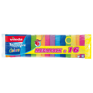 Imagen de VILEDA Bayetas de limpieza con microfibras VILEDA Colors 16 uds.