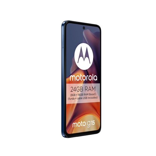 Smartphone MOTOROLA Moto G15 Sea Blue, 4G, 512GB + 8GB Ram, pantalla 17cm (6,72")