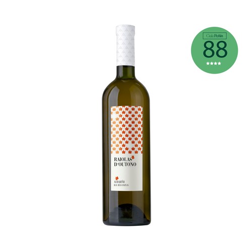 Vino blanco albariño con denominación de origen Rías Baixas RAIOLAS D'OUTONO botella de 75 cl.