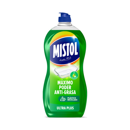 MISTOL Ultra plus Detergente concentrado lavavajillas a mano 950 ml.