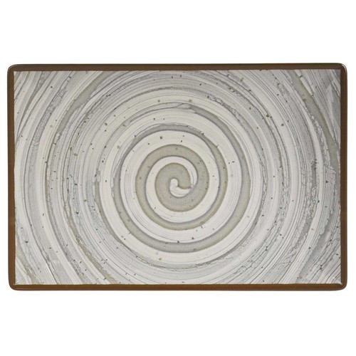 Fuente rectangular 30x20cm melamina, modelo Loop gris ELITE