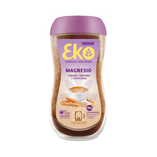 Cereales solubles para beber, sin azúcares añadidos EKO Magnesio frasco de vidrio de 150 g.