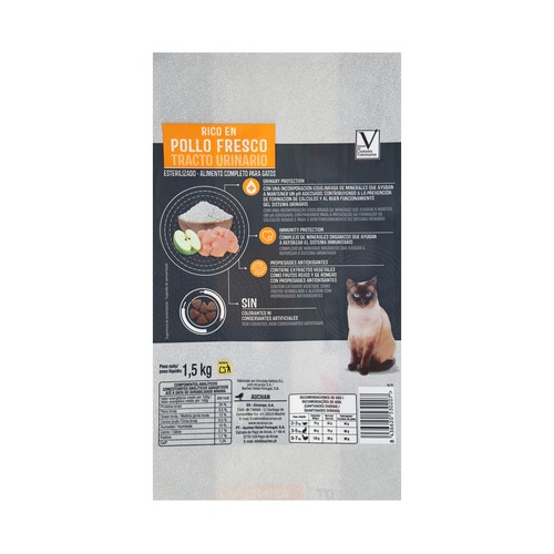 PRODUCTO ALCAMPO Alimento de gato seco tracto urinario esterilizado 1,5 kg.