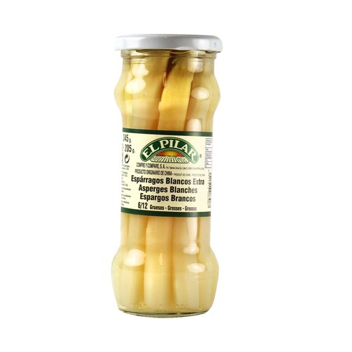 EL PILAR Espárragos blancos 6/12 piezas frasco de 205 g.