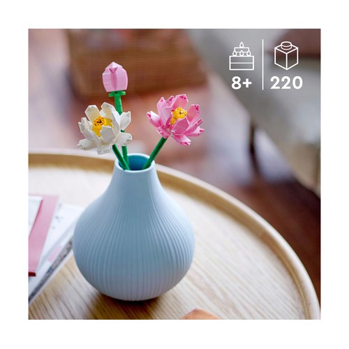 Flores de loto LEGO Flowers 40647, 220 piezas.