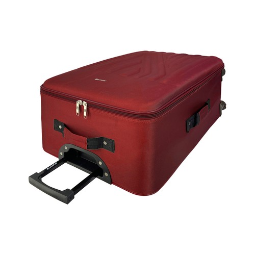 Maleta grande tipo trolley flexible de 75cm, 4 ruedas, color rojo