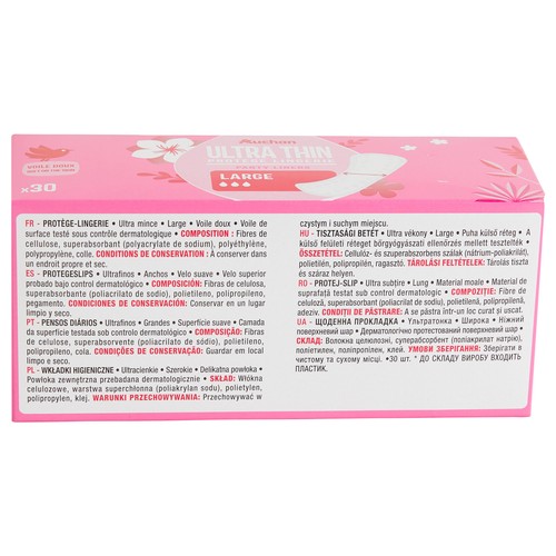 PRODUCTO ALCAMPO Salvaslips ultra finos y extra largos, con forma anatómica PRODUCTO ALCAMPO 30 uds.