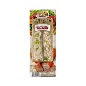 TOP LIDER Sandwich de pan blanco relleno de preparado de cangrejo TOP LIDER 180 g.