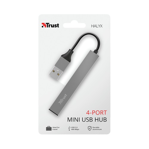 Hub 4 puertos Usb TRUST Halyx.