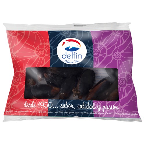 DELFÍN Mejillones enteros congelados 120 g.