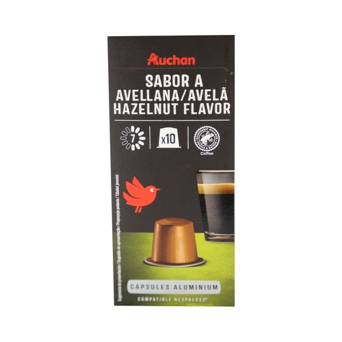 Café sabor avellana en cápsulas intensidad 7 PRODUCTO ALCAMPO 10 uds. 52 g.