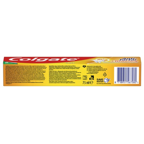 COLGATE Pasta de dientes anti-sarro (anti-tartar) sabor a menta 75 ml.