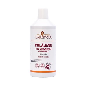 ANA MARIA LAJUSTICIA® Complemento alimenticio a base de colágeno líquido, magnesio y vitamina C, con sabor a cereza 1 l.
