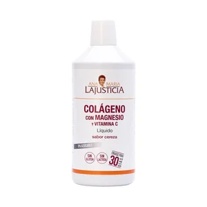 ANA MARIA LAJUSTICIA® Complemento alimenticio a base de colágeno líquido, magnesio y vitamina C, con sabor a cereza 1 l.