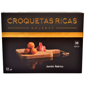 Imagen de CROQUETAS RICAS Croquetas 100% caseras, ultracongeladas y rellenas de jamón ibérico Gourmet 300 g.