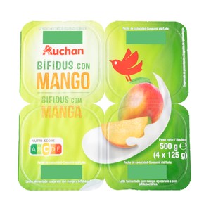 Imagen de AUCHAN Bifidus con trocitos de mango 4 x 125 g. Producto Alcampo