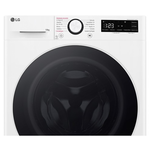Lavadora LG F4WR6010A0W 10KG, clasificación energética: A, 1400RPM, H: 85cm, A: 60cm, F: 56,5cm.