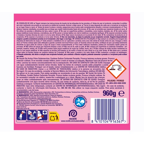 VANISH Activador en polvo oxi pink 960 gr.