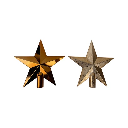 Estrella tope 20 cm decorativa para Árbol de Navidad Brillante y moteado de Cobre modelos surtidos, ACTUEL
