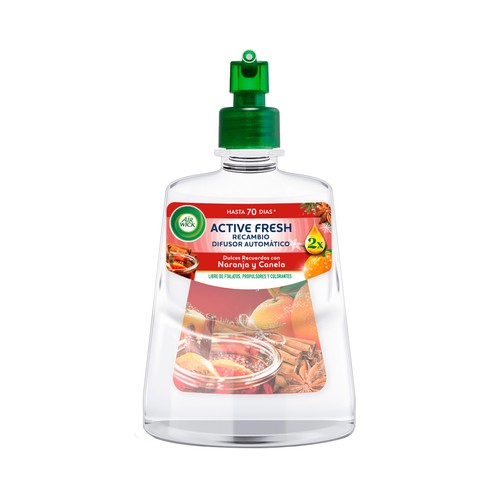 AIR WICK Recambio de ambientador con aroma a naranja y canela 228ml