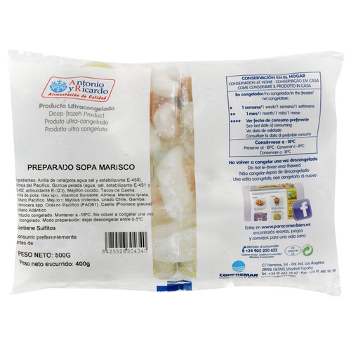 CONFREMAR Preparado para sopa de marisco CONFREMAR 500 g.