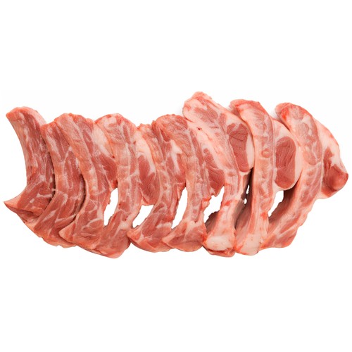 Tiras de costilla de cerdo entera.