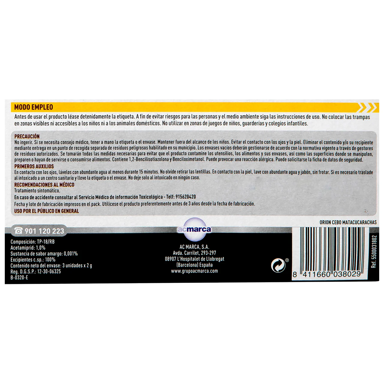 Cebo cucacarachas gel 3 uds