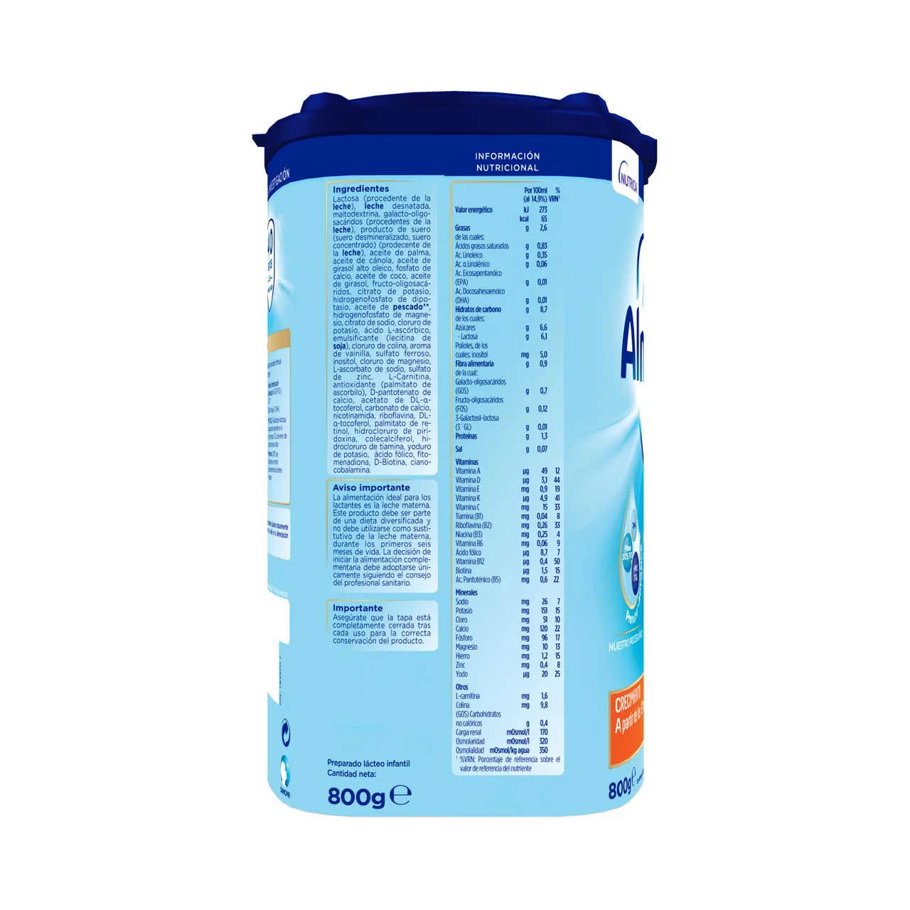 ALMIRÓN Leche (3) de crecimiento para bebés a partir de 12 meses ALMIRÓN Advance 3 800 g