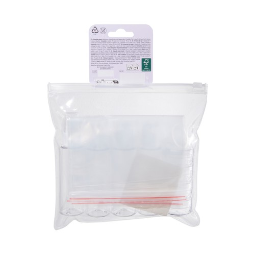 COSMIA Neceser con botes vacios para líquidos, aptos para viajar en avión.