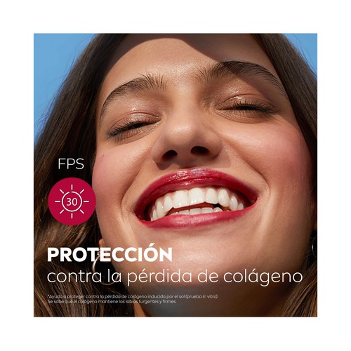 LIPOSAN Carin beauty 3 en 1 Bálsamo protector de labos y mejillas color intenso (rojo) y FPS 30.