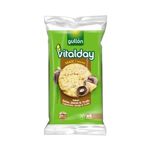 Tortitas de maíz de setas, trufa y queso 103 g.