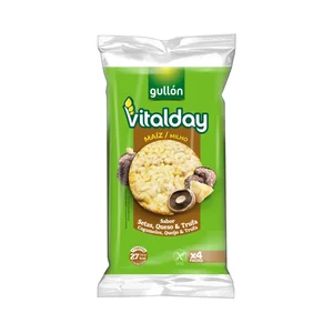 VITALDAY Tortitas de maíz de setas, trufa y queso 103 g.