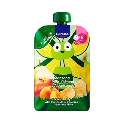 BLÉDINA de Danone Bolsita (pouch) de fruta (manzana, pera, plátano y albaricoque), a partir de 6 meses 100 g.
