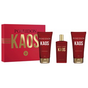 Imagen de POSEIDON Kaos Estuche para hombre con colonia, gel de ducha y after shave.