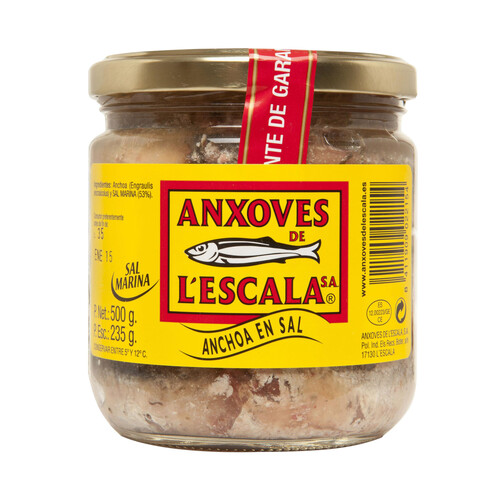 L'ESCALA Filetes de anchoas en sal L'ESCALE tarro de 235 g.