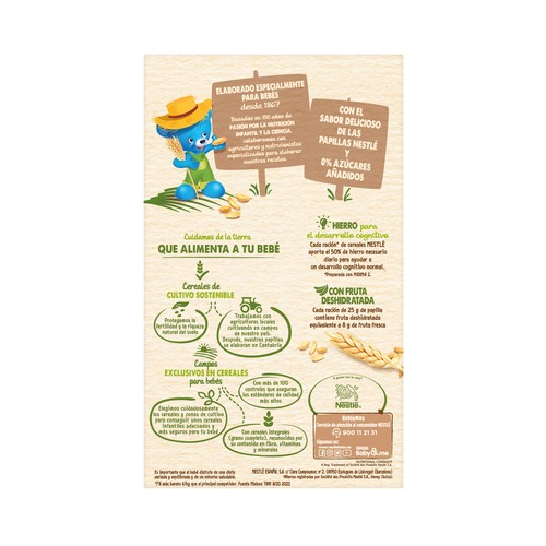 NESTLÉ Papilla de 8 cereales con fruta a partir de 6 meses 475 g.