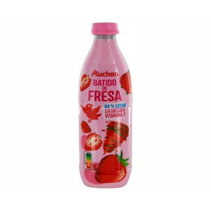 Imagen de AUCHAN Batido de fresa, elaborado con un 88% de leche 1 l. Producto Alcampo
