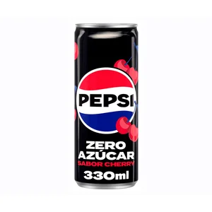 PEPSI Refresco cola cherry zero azúcar lata 330 ml.