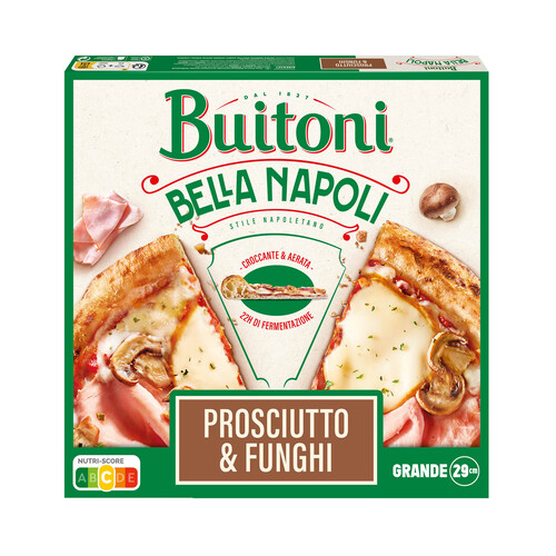 BUITONI Bella napoli Pizza congelada de jamón cocido y champiñones 430 g.