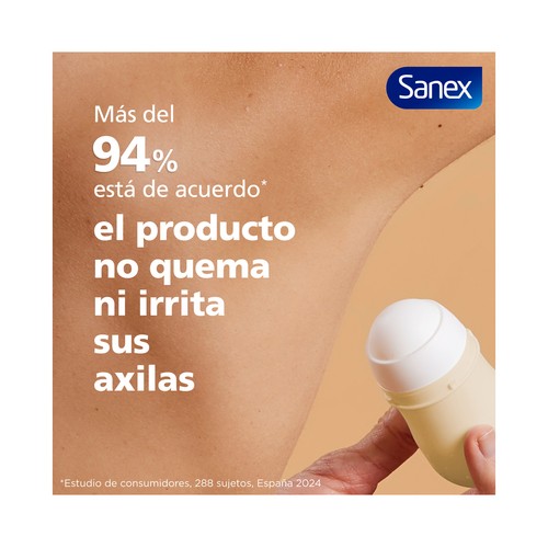 SANEX Dermo+ sensitive Desodorante roll on para mujer anti transpirante hasta 72 horas 50 ml.