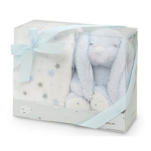 Manta + peluche Coelho azul, INTERBABY.
